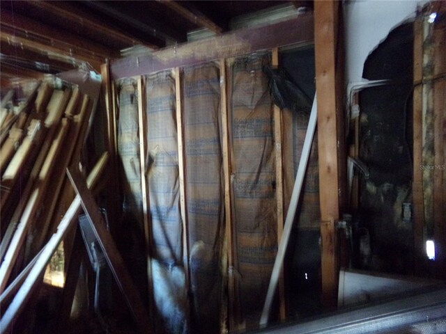 view of unfinished attic