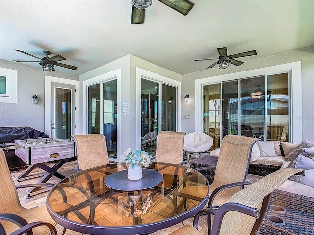 view of patio / terrace with ceiling fan