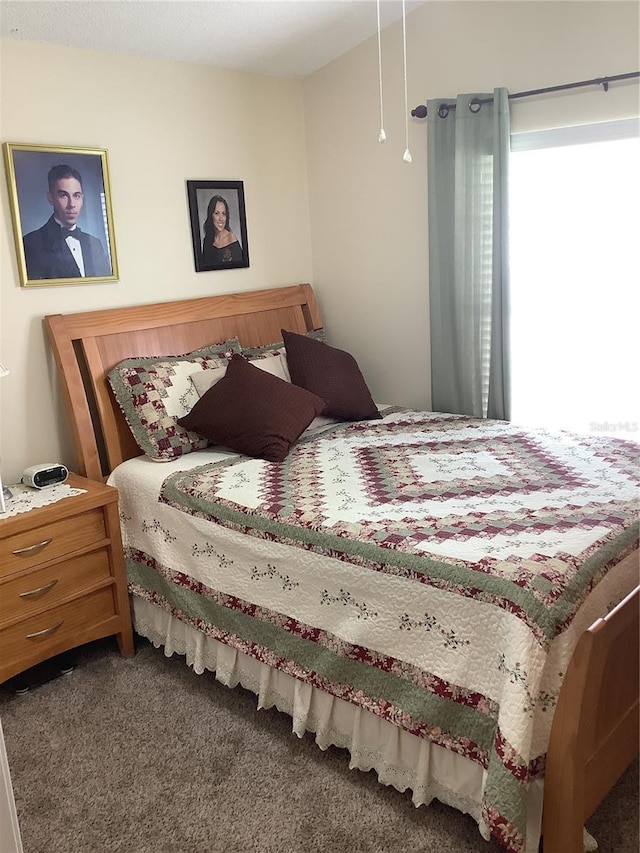 carpeted bedroom with multiple windows