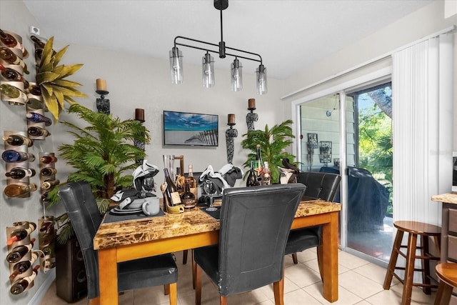 view of tiled dining room