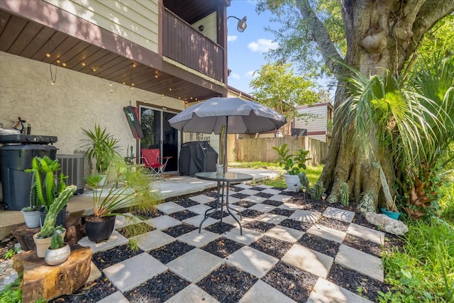 view of patio with area for grilling