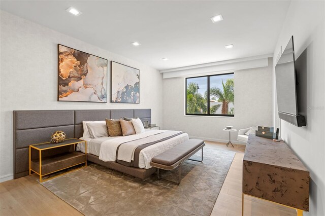 bedroom featuring wood-type flooring