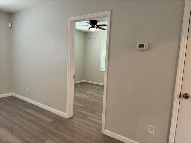 hallway featuring dark hardwood / wood-style floors