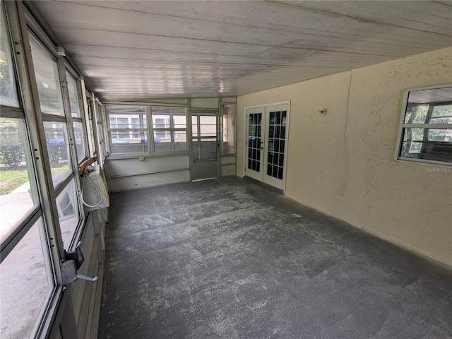 view of unfurnished sunroom