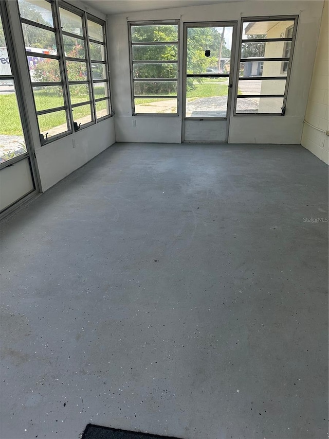 view of unfurnished sunroom