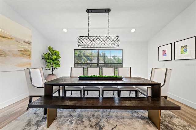 dining area featuring light hardwood / wood-style flooring