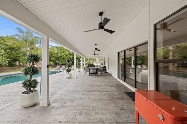 view of patio with ceiling fan