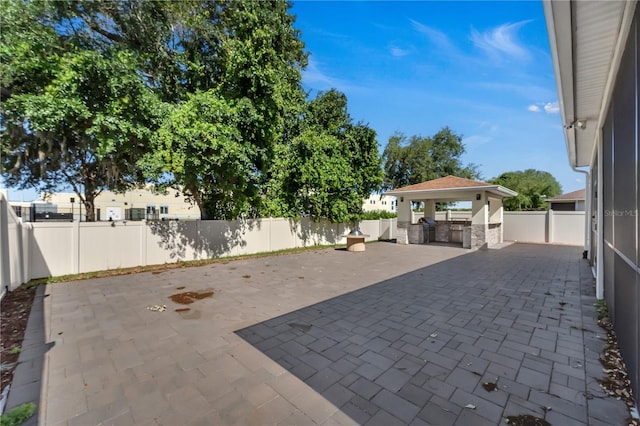 view of patio with a gazebo