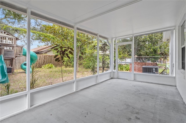 unfurnished sunroom featuring a wealth of natural light