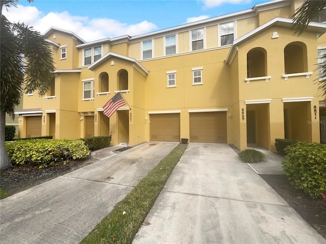 view of property featuring a garage