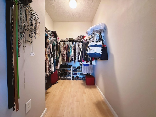 walk in closet featuring hardwood / wood-style floors