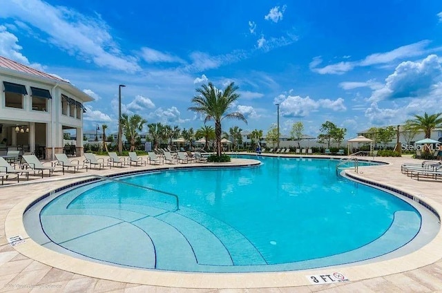 view of pool with a patio