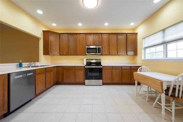 kitchen with sink and stainless steel appliances