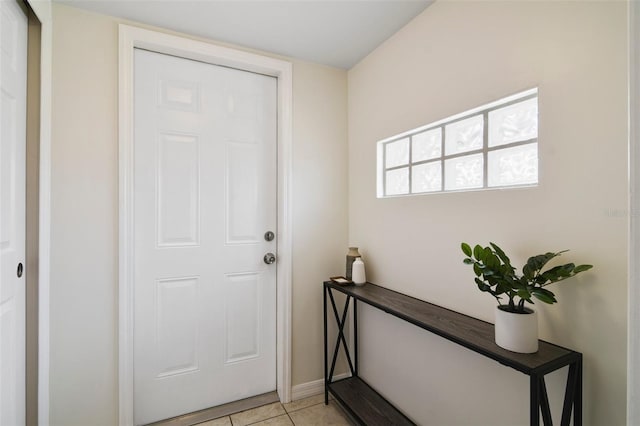 interior space with light tile patterned flooring