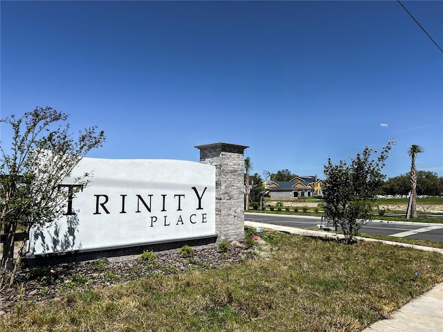 view of community sign