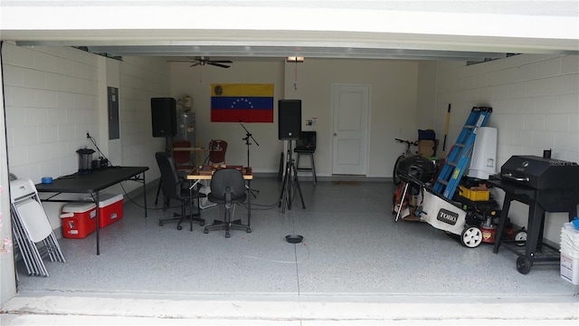 garage featuring electric panel