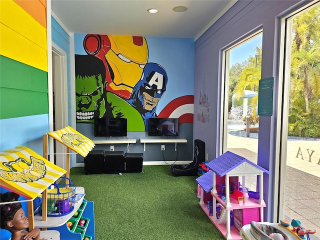 playroom with carpet flooring