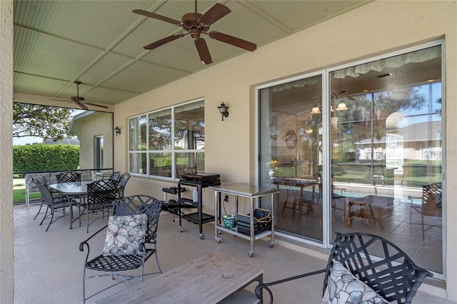 404 Hightower Dr, Debary, FL 32713 - view of patio / terrace with ceiling fan and outdoor dining area