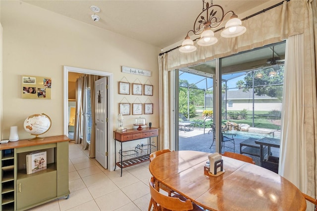404 Hightower Dr, Debary, FL 32713 - dining room with light tile patterned floors and a ceiling fan