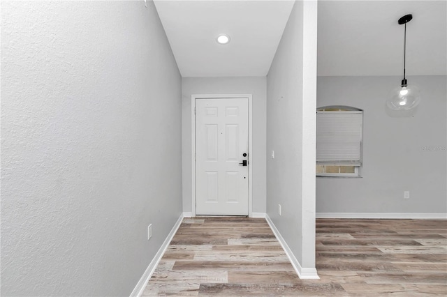 foyer featuring light wood-type flooring