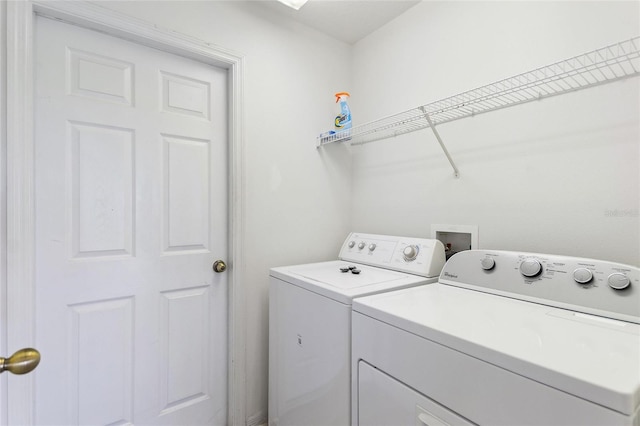 laundry area featuring washer and dryer