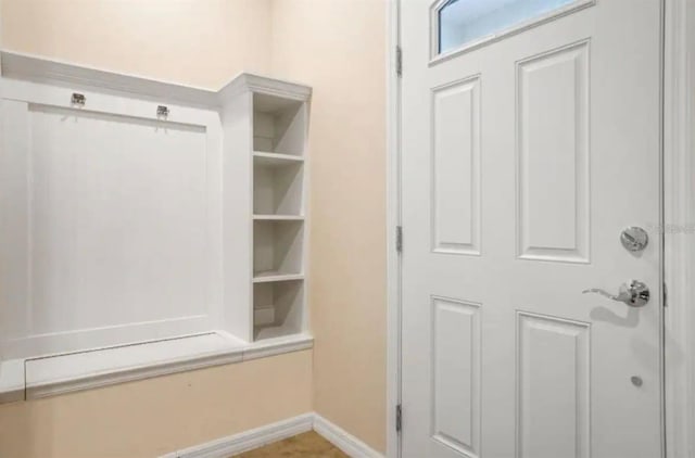 mudroom with baseboards