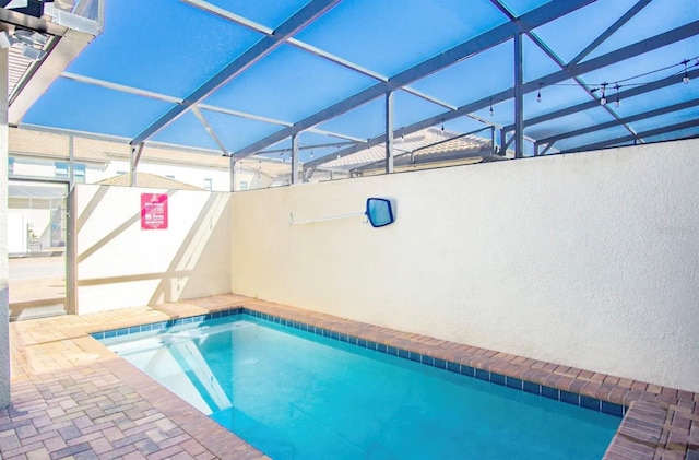 pool with glass enclosure