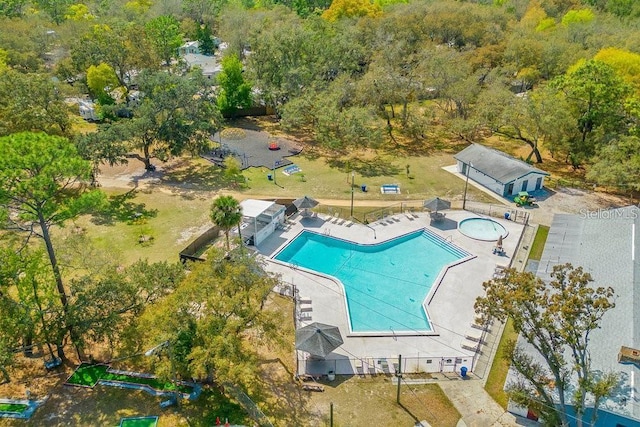 view of pool with a patio area