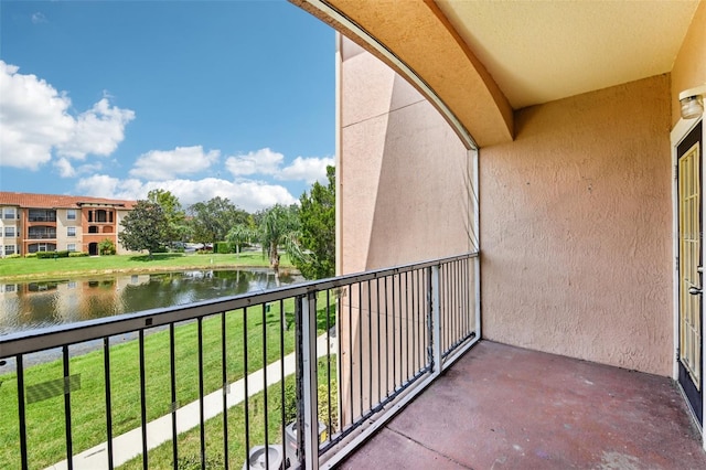 balcony with a water view