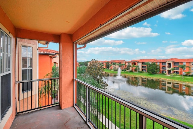 balcony with a water view