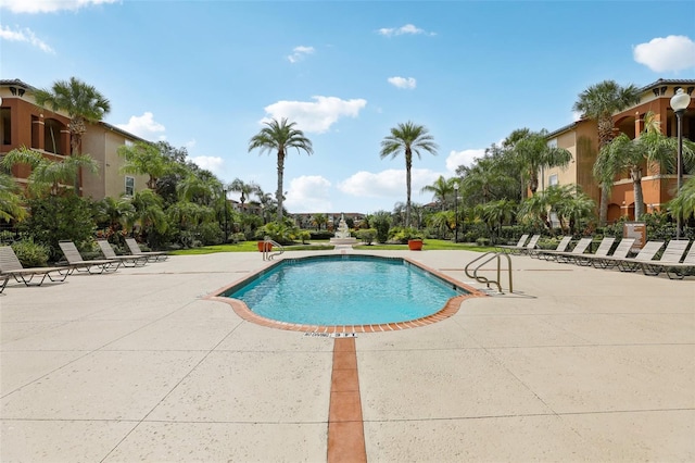 view of pool featuring a patio area