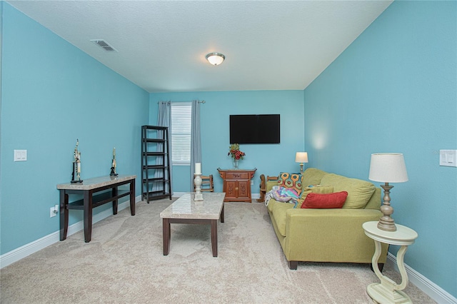 living room featuring carpet flooring