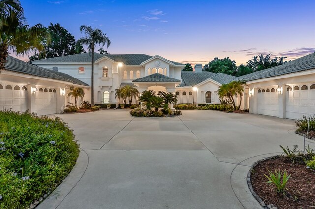 view of front of house with a garage