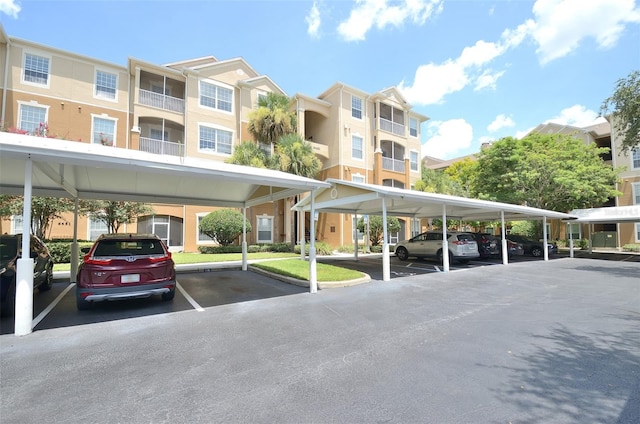 view of car parking with a carport