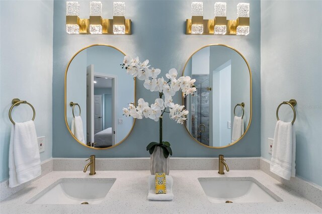 bathroom with double sink vanity