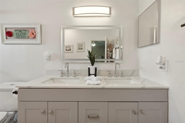 bathroom with double vanity