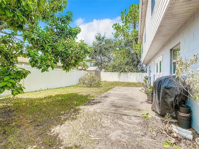 view of yard with a patio area