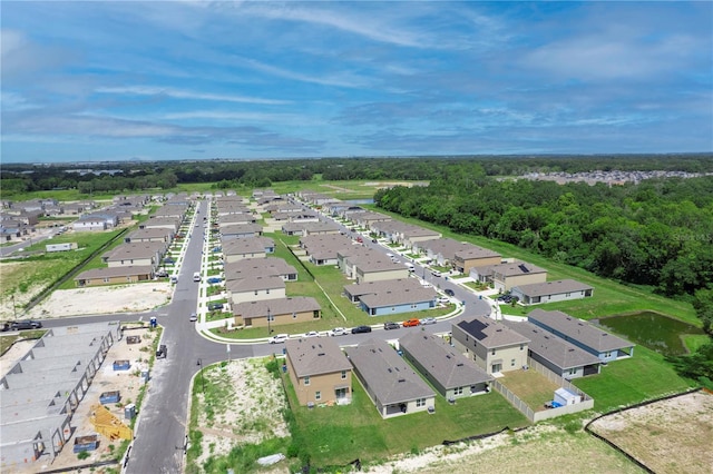 birds eye view of property with a residential view