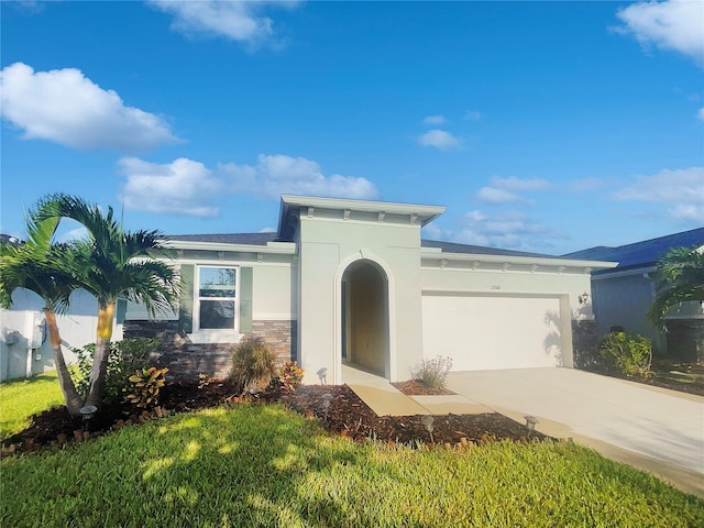 view of front of house with a garage