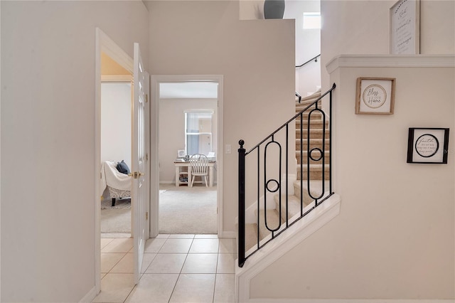 interior space with tile patterned flooring