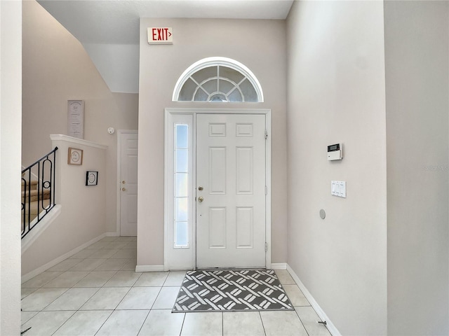 view of tiled foyer entrance