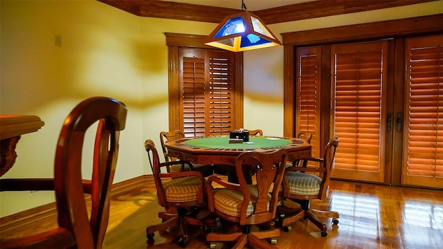 dining area featuring hardwood / wood-style flooring