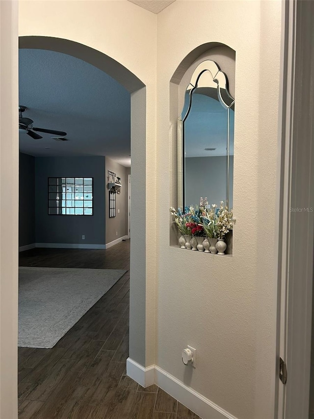 hallway featuring hardwood / wood-style flooring