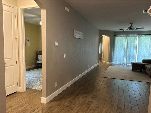 hall featuring hardwood / wood-style flooring