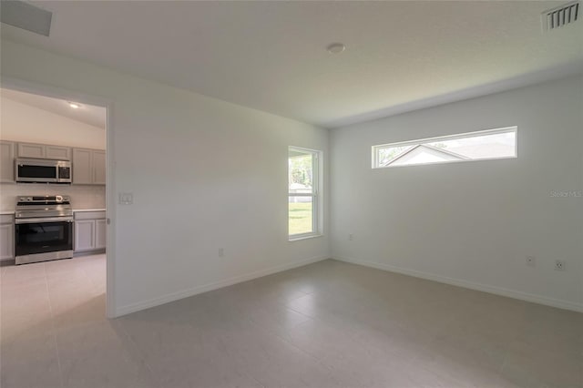 interior space with vaulted ceiling