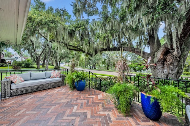 view of patio / terrace with an outdoor hangout area