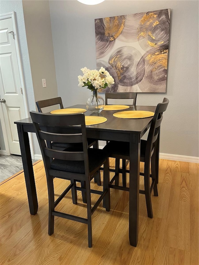 dining room with light hardwood / wood-style flooring