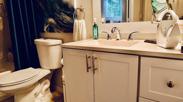 bathroom with toilet and vanity