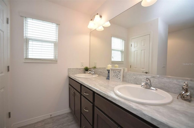 bathroom featuring double sink vanity