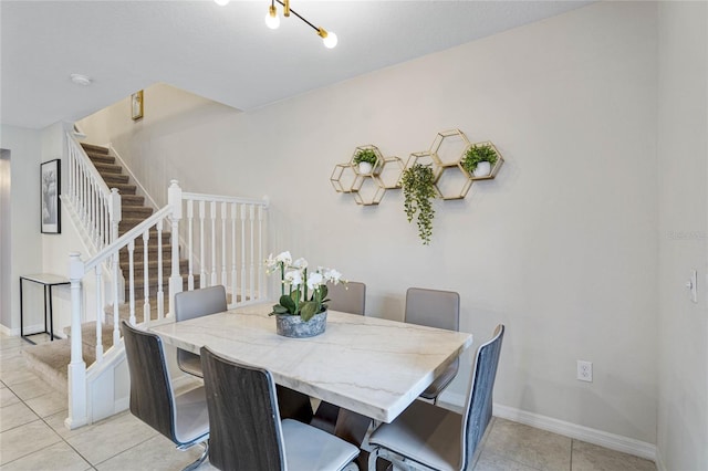 view of tiled dining area